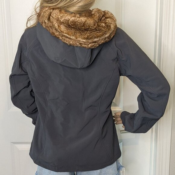 Marmot Jacket Women's Medium Gray Soft Shell Furlong Hooded Stretch Faux Fur - Picture 3 of 16
